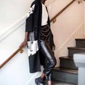 Kate Hewko Newsprint and Mesh Kimono - OS